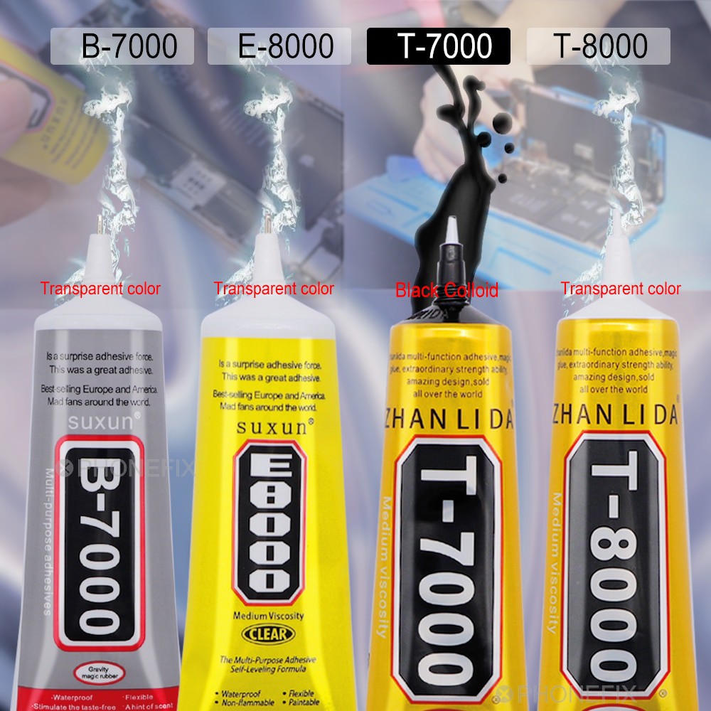 T7000 B7000 E8000 multipurpose glue cellphone lcd clear glue black glue ...