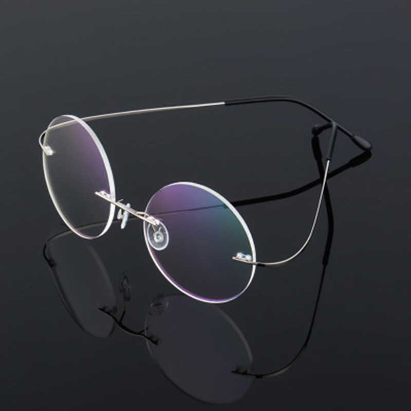 Ultralight Titanium Eye Glass Frame for Men Flexible Classic Round ...