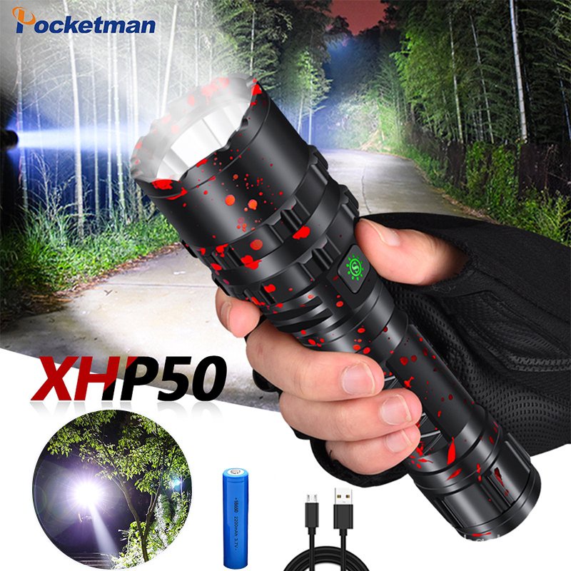 XHP50.2 LED Flashlight Xlamp Aluminum Hunting Waterproof Torch Light