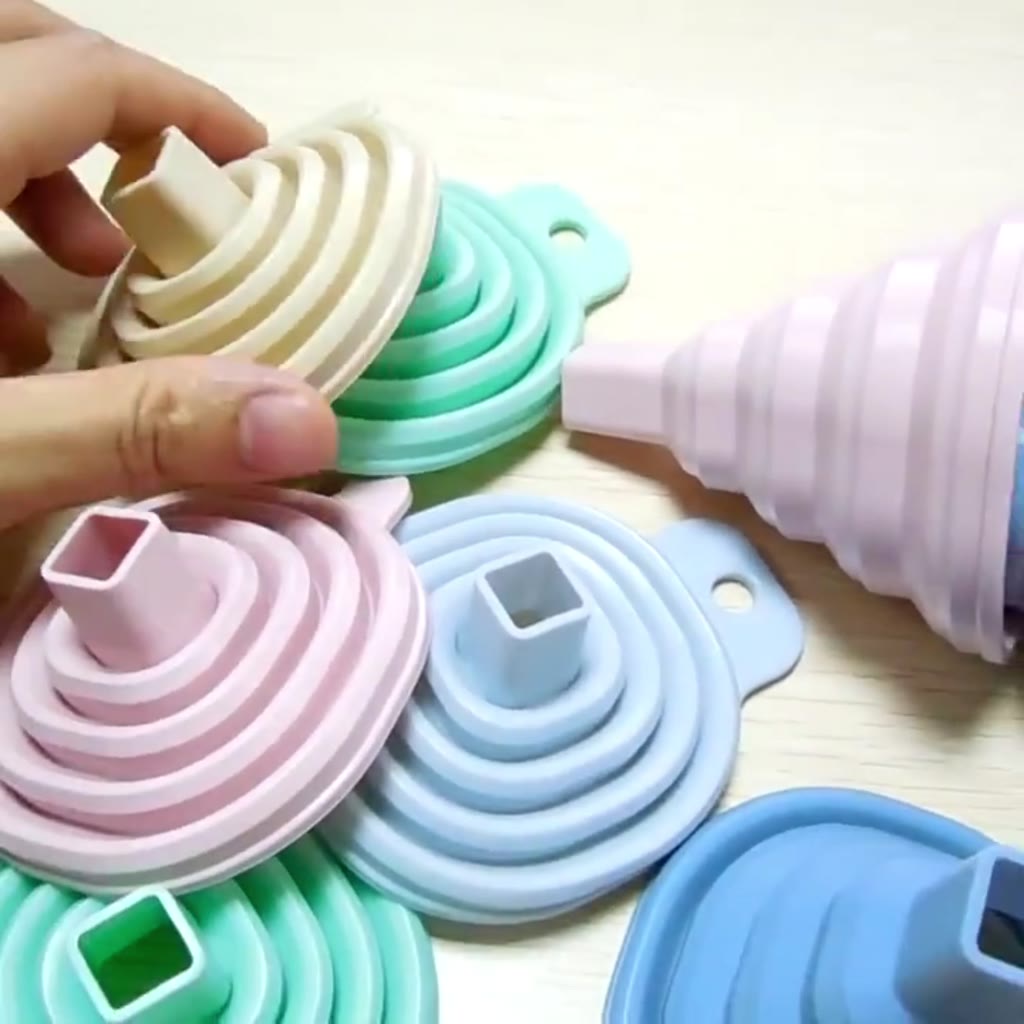Foldable Funnel Hopper Oil Liquid Silicone Funnel Filling Tools Kitchen ...