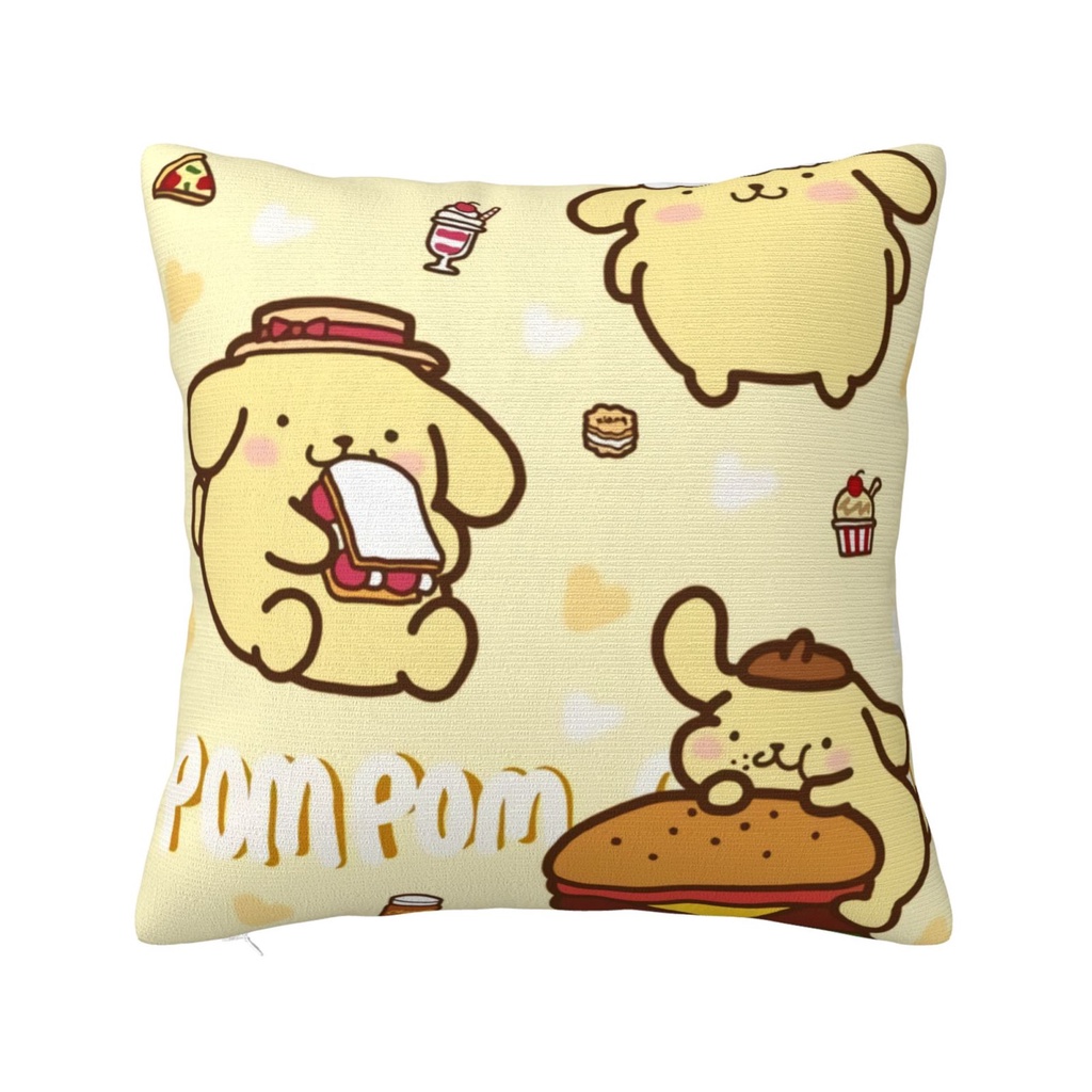 Sanrio Pompompurin Print Throw Pillow Case Cover For Sofa Bed Couch ...