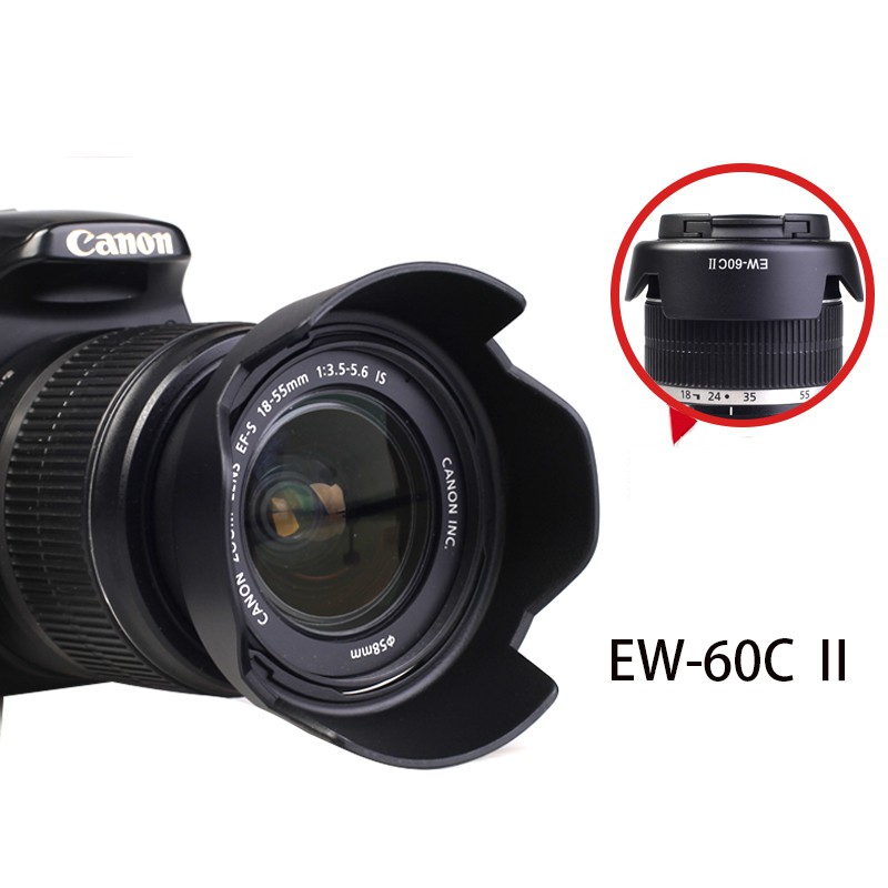 BIZOE EW60C hood Canon 1855mm II lens 3000D1300D1500D 1300d1500d SLR