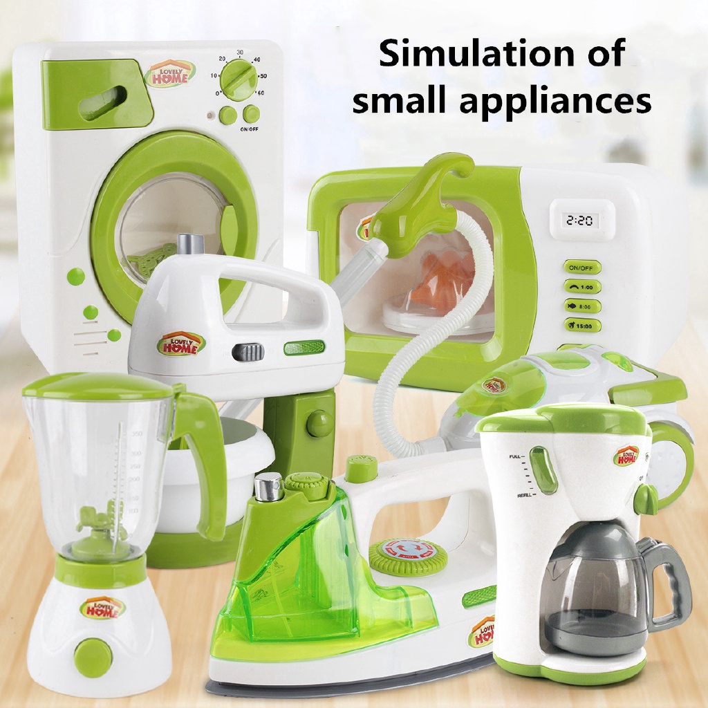 Children Green Mini Cooking Toys Kitchen Appliances Kids Pretend Play