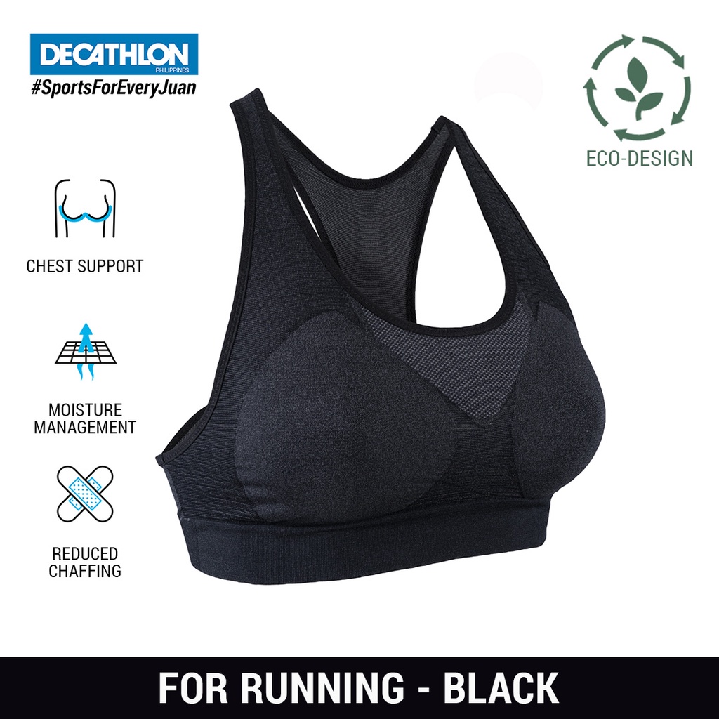 Decathlon Kalenji Basic Running Sports Bra - Black