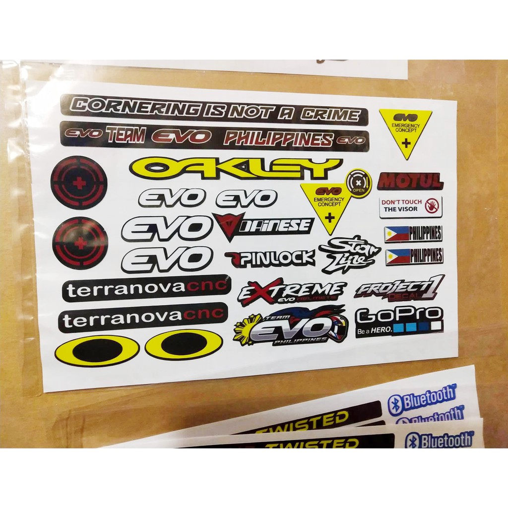HELMET STICKER SET LAMINATED ( Machine cut ) HIGH QUALITY PRINT ...