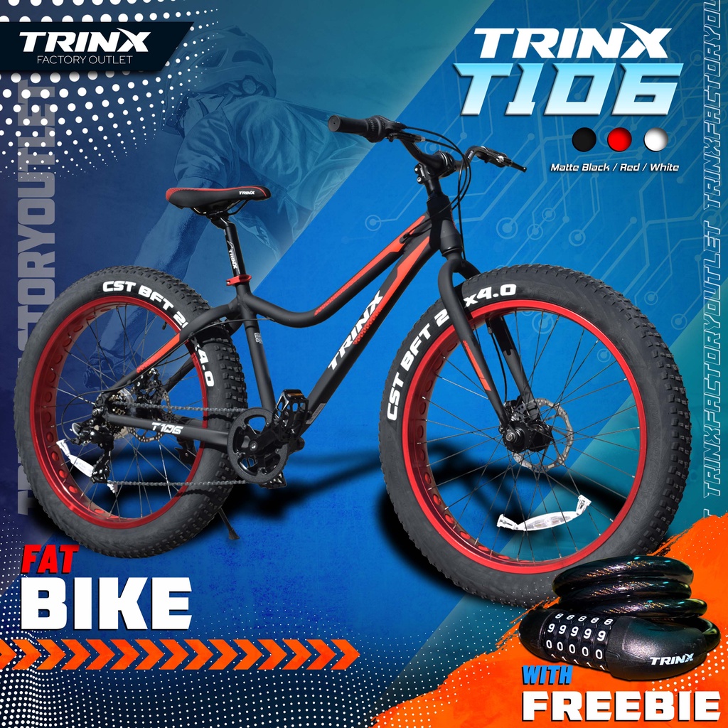 TRINX T106 MECHANICAL DISC BRAKE ALLOY FATBIKE WITH FREEBIE (TRINX