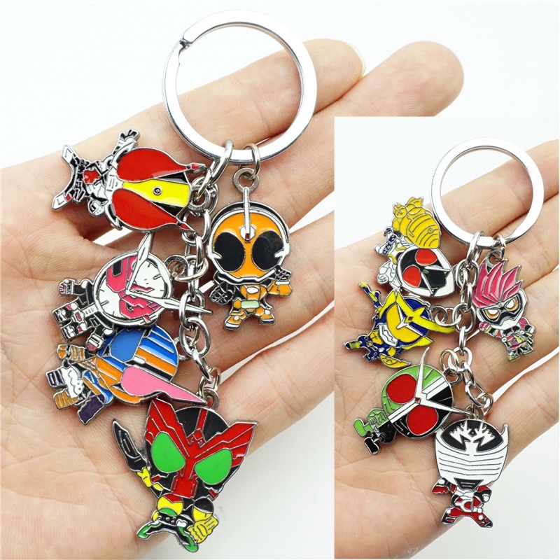 Masked Kamen Keychain Rider Keyring 5 In 1 Set Alloy Metal Pendant ...