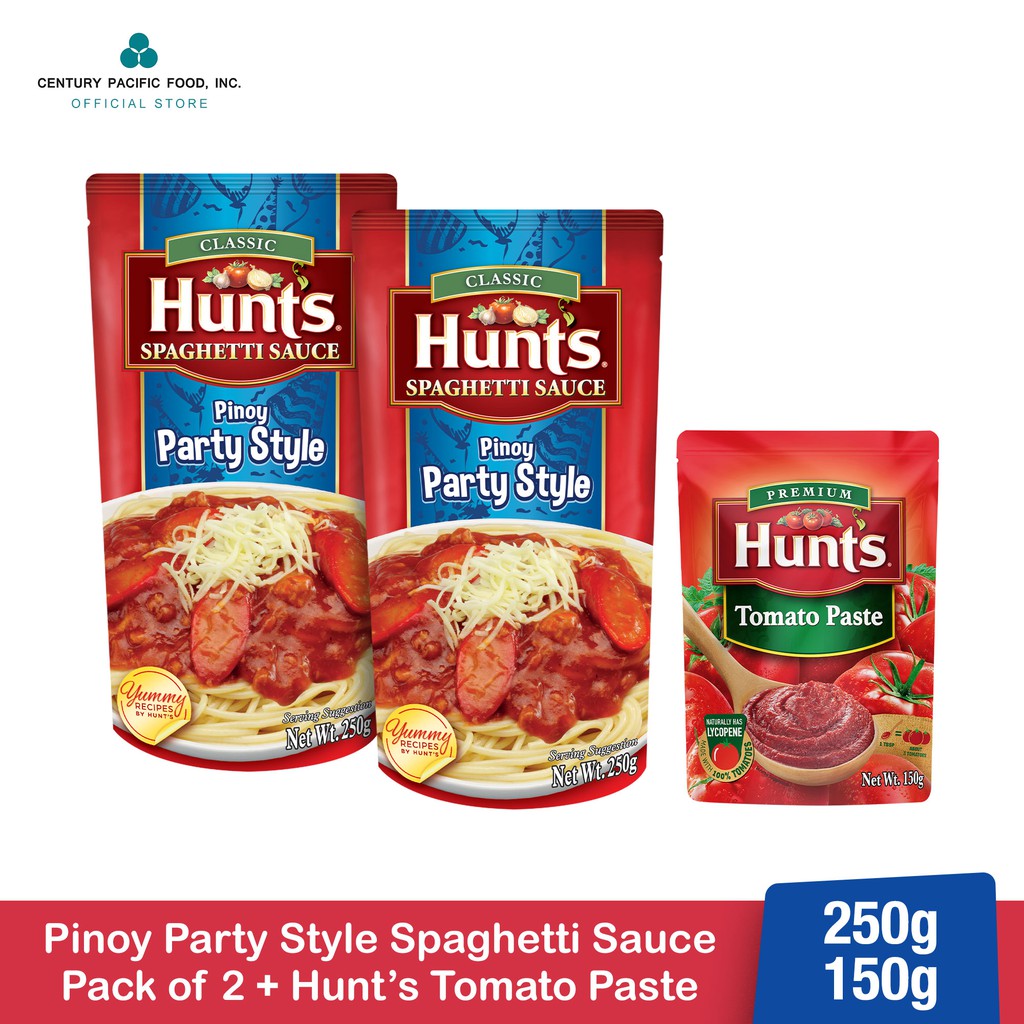 Hunts Spaghetti Sauce Pinoy Party Doy 250g Pack Of 2 Hunts Tomato Paste 150g Shopee 0243