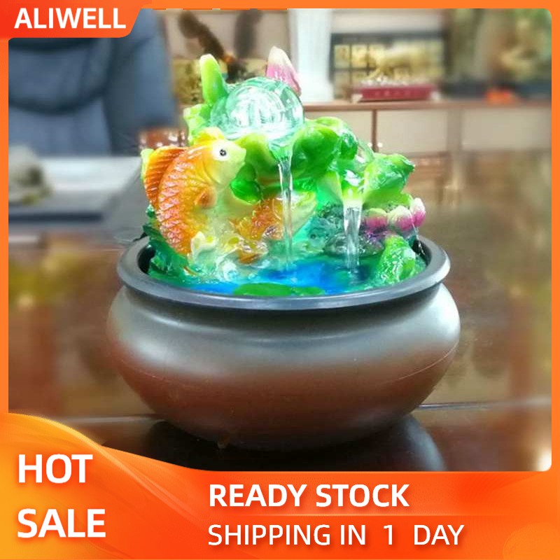 [Ready Stock] Aliwell Feng Shui Lucky Fish Indoor Water Fountains