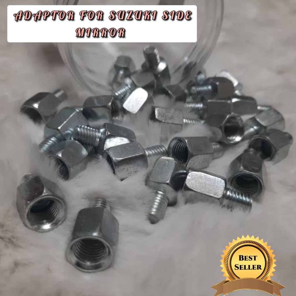 2 PCS Motorcycle Side Mirror Adapter Bolts Screw Metal SUZUKI THREAD