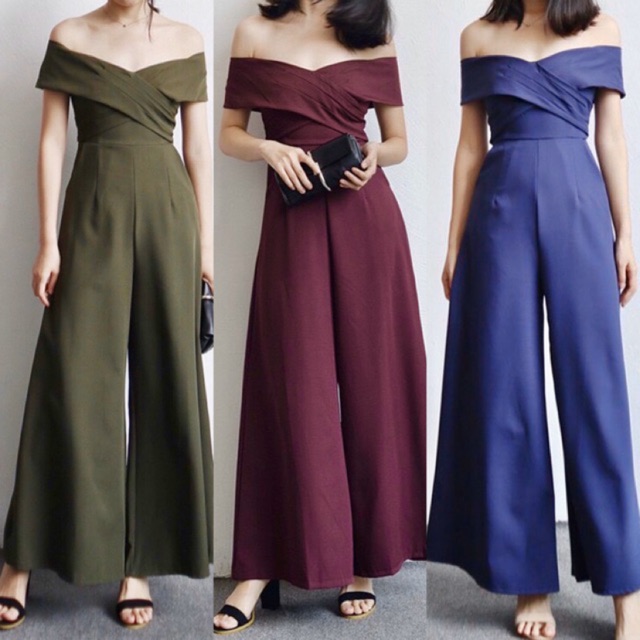 Off the shoulder formal jumpsuit online