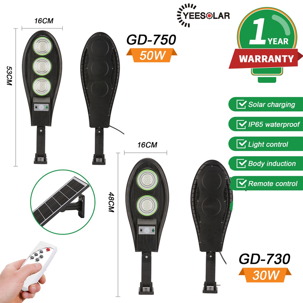 Yeesolar GD-730 750 New IP65 Motion Sensor Solar Street Light with ...