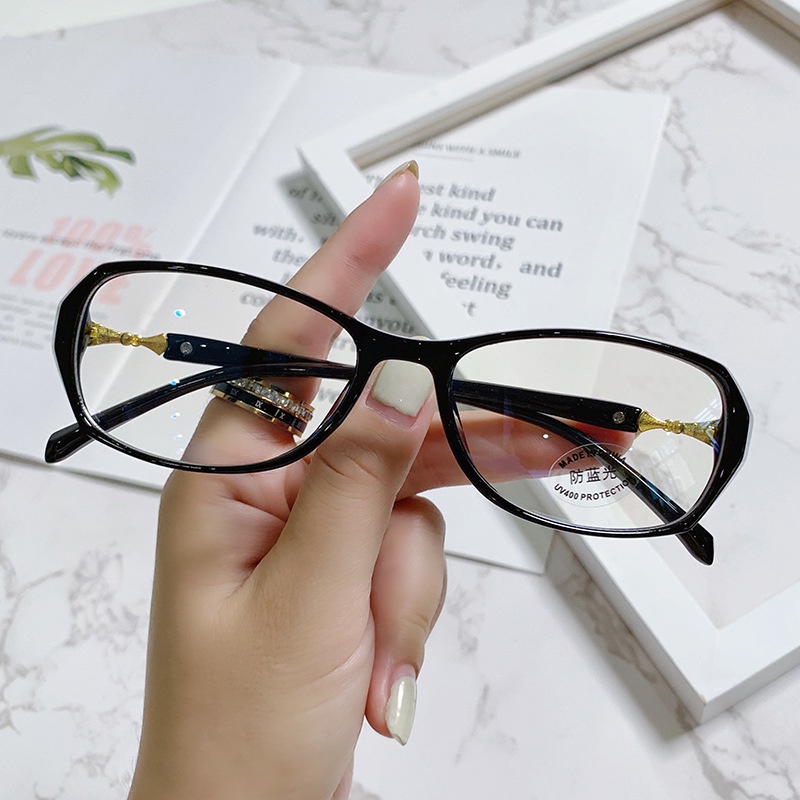 Ins Anti-Blue-Ray Glasses Female Fashion Korean Version Ultra-Light Flat  Lens Color-Changing Temperament Girls Glasse