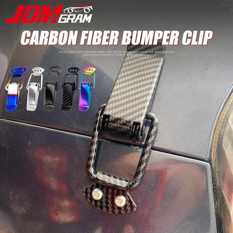 2PCS Carbon Fiber Car Bumper Clip Burnt Blue Universal Auto Front Rear