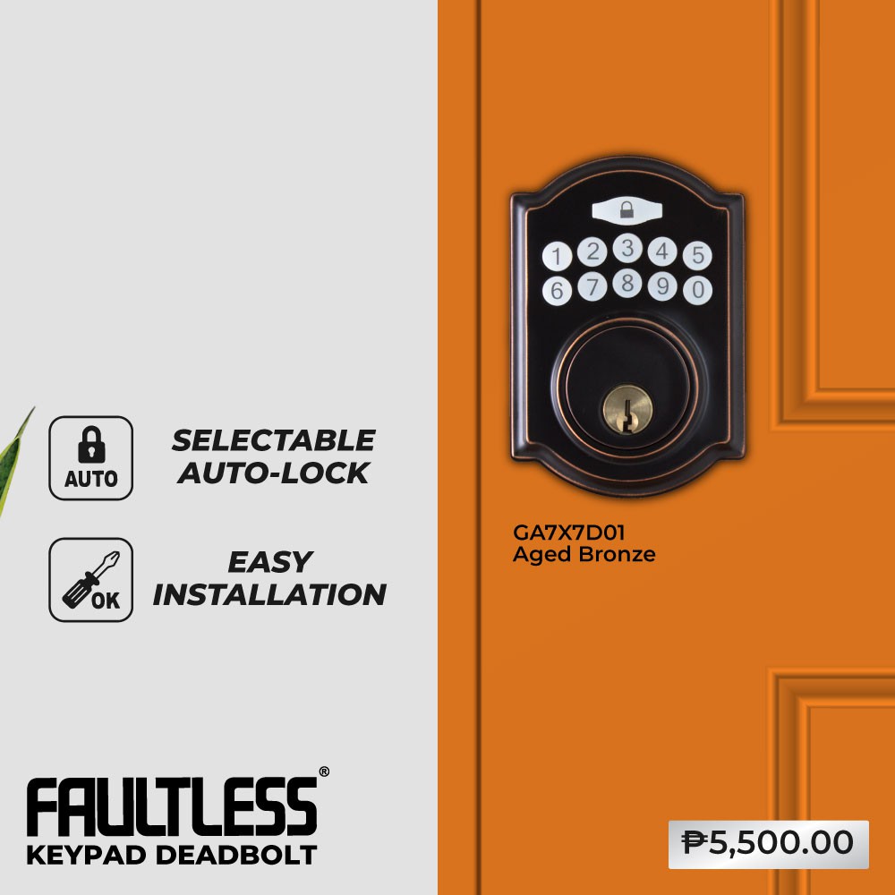 FAULTLESS ELECTRONIC KEYPAD DEADBOLT Shopee Philippines