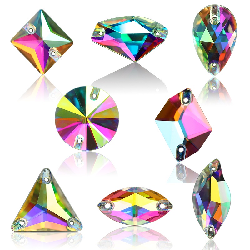 QIAO AAAAA Sew On Crystal AB Rhinestones Boutique Crystal AB Sewing ...