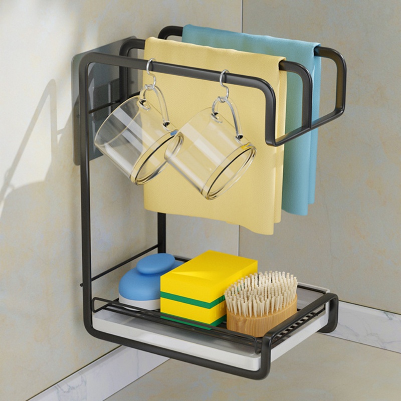 Sink Countertop Organizer Rack Sponge Dishcloth Holder Sink Caddy with