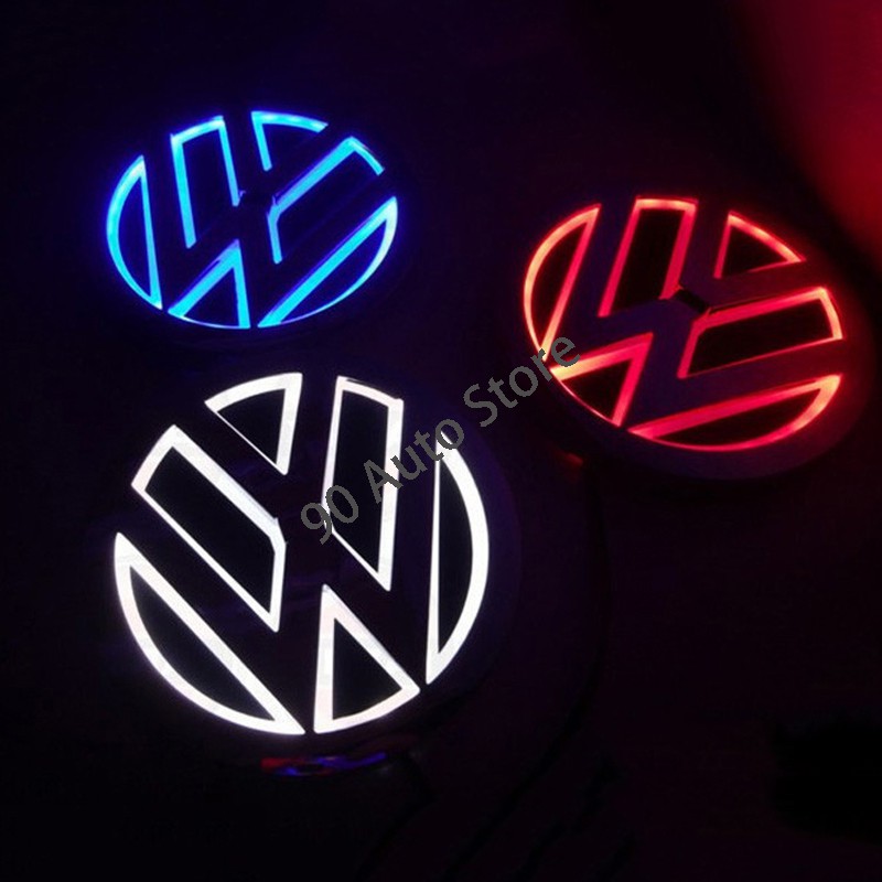 Car Front Center 5D LED Light Auto Rear Emblem Badge Decal for ...