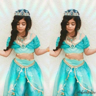 5PC Summer Girls Moana Costume +Necklace+Hairpin Cosplay for Kids Vaiana  Princess Dress