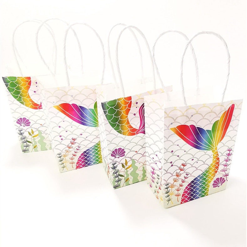 Mermaid Tail Paper Gift Bags Candy Boxes Kids 1st Little Mermaid Theme ...