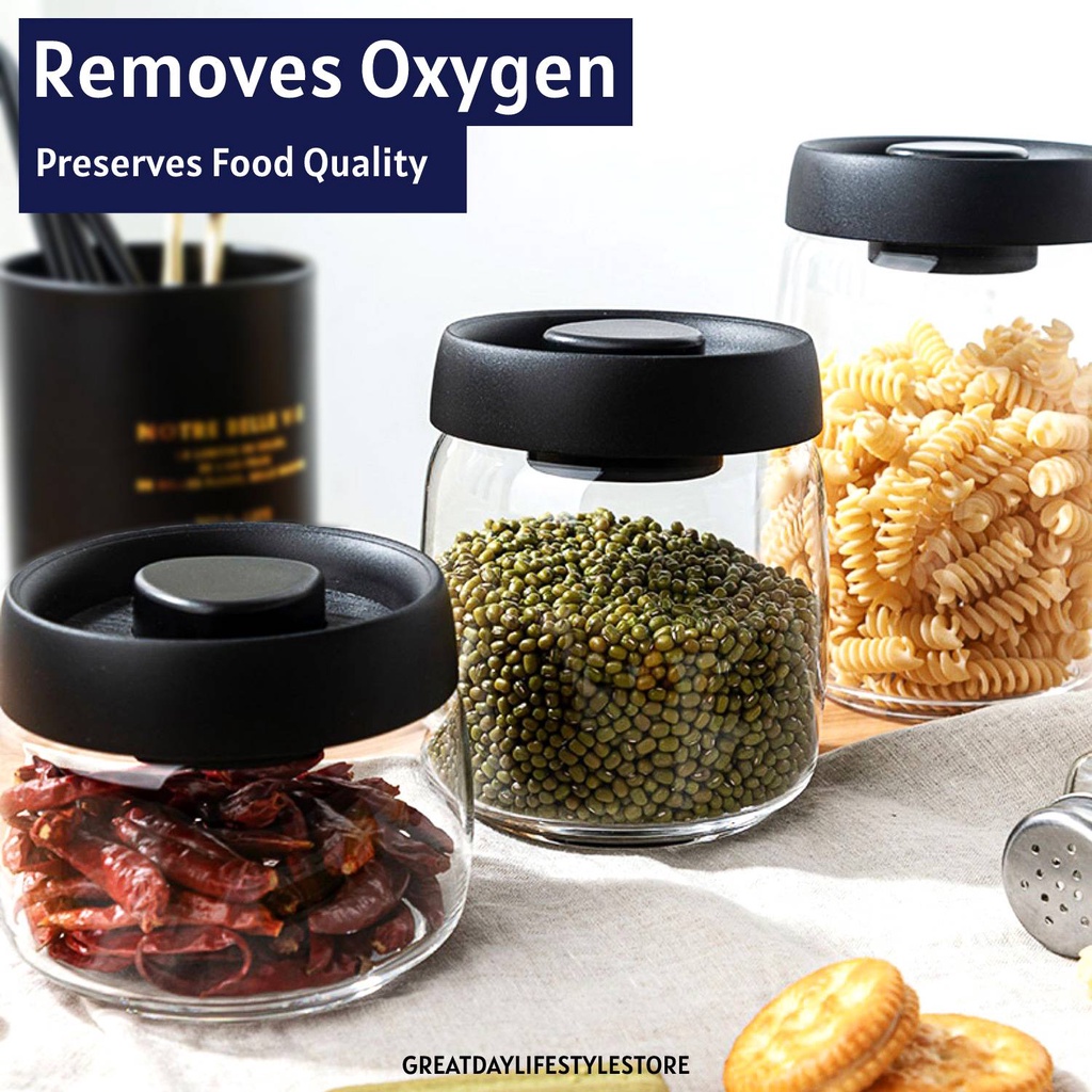 Vacuum Pump Glass Jar Sealed for Food DURABLE and FOOD GRADE Shopee