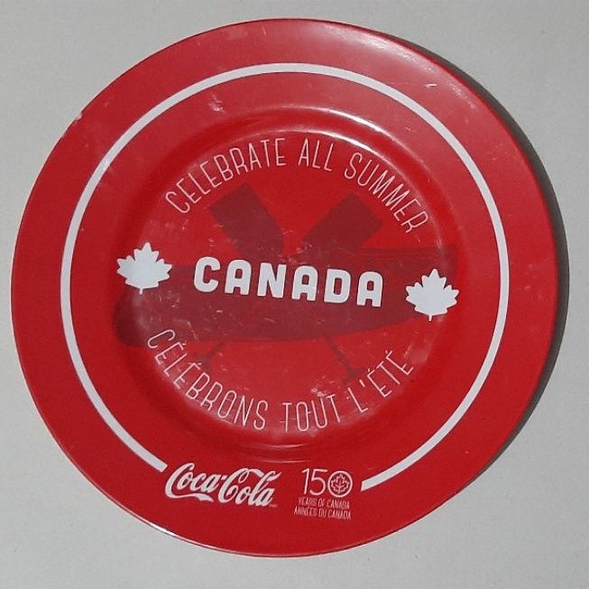 Coca Cola Coke Canada 150 Years Collectible Plastic Melamine Red Plate ...