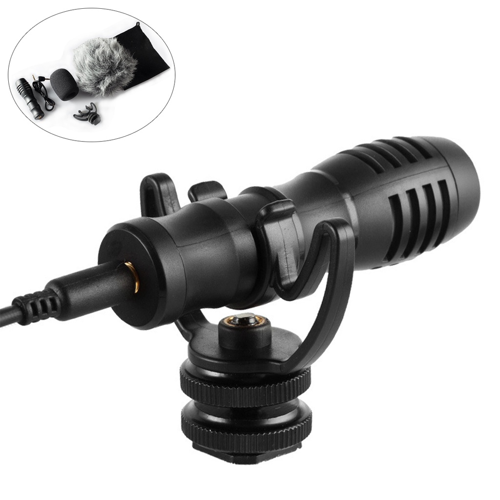 Condenser Microphone Interview Camera Smart Phone Recording Mic with 3.5mm Audio Jack for