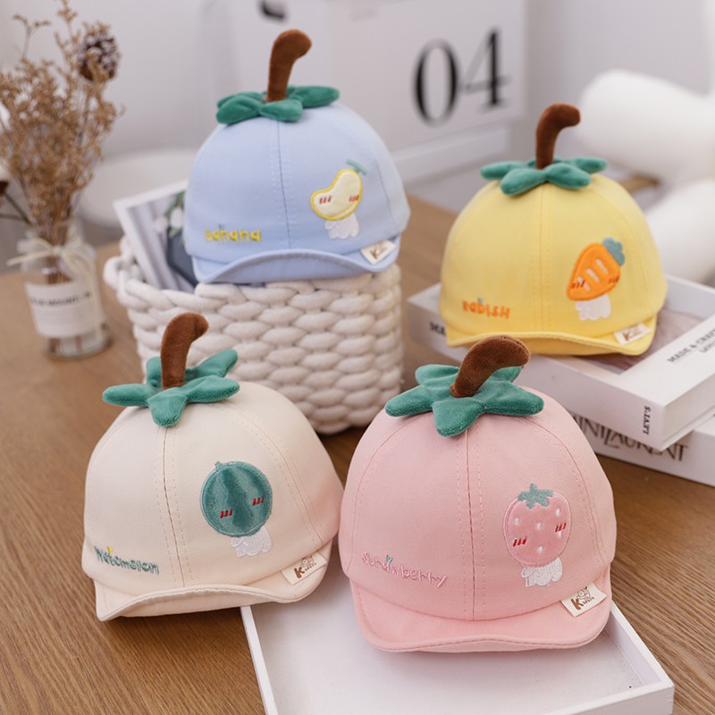 Bobora Children Fashion Fruit print Design Soft Brim Super Cute Cap