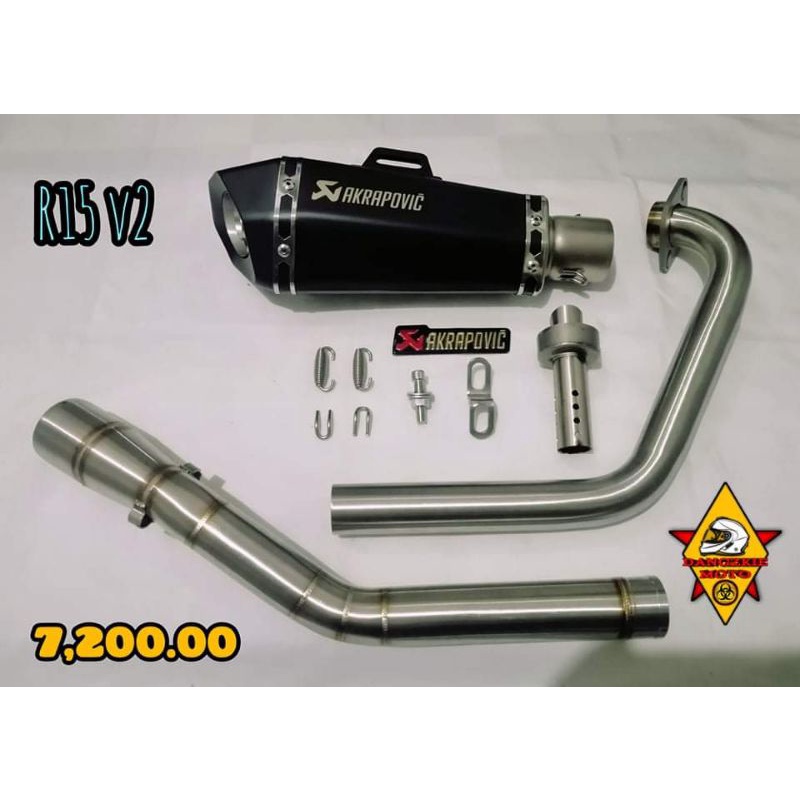 Yamaha R15 v2/v3 Akrapovic Hexatip Full Exhaust System | Shopee Philippines