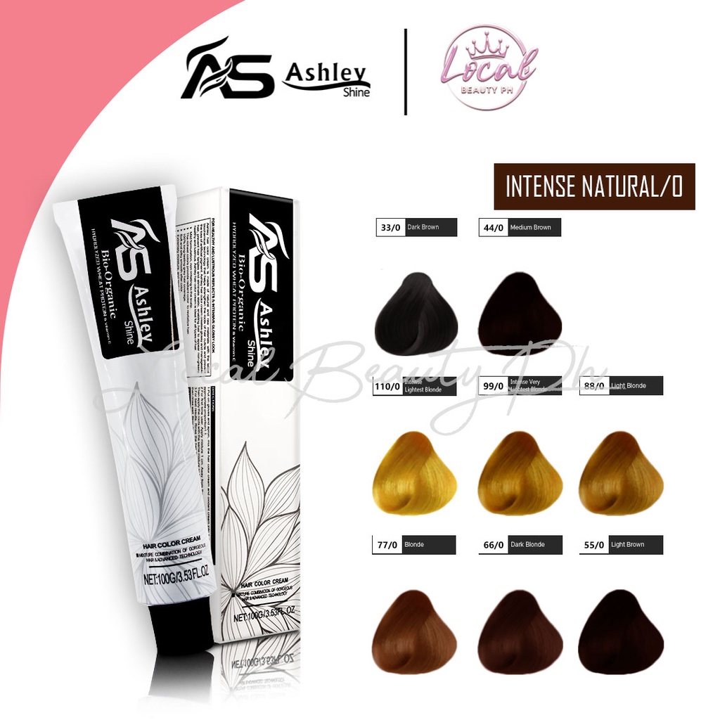 Ashley Shine Bio-Organic Blonde, Brown Hair Color Cream 100 ml. AS-R801 ...