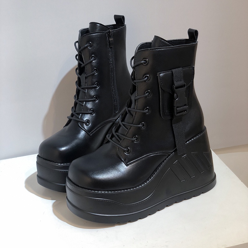 2022 Women Ankle Boots Gothic Platform Punk Winter Martin Black High