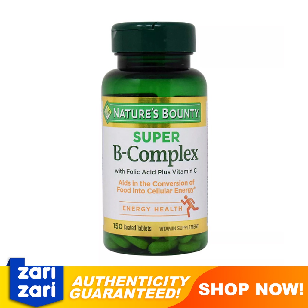 Nature's Bounty Super B-Complex W/ Folic Acid & Vitamin C Vitamin B 150 ...