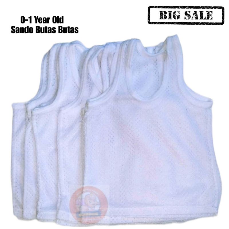 3 Pcs Aircool White Cotton Sando For Baby (0-1 YEAR OLD)