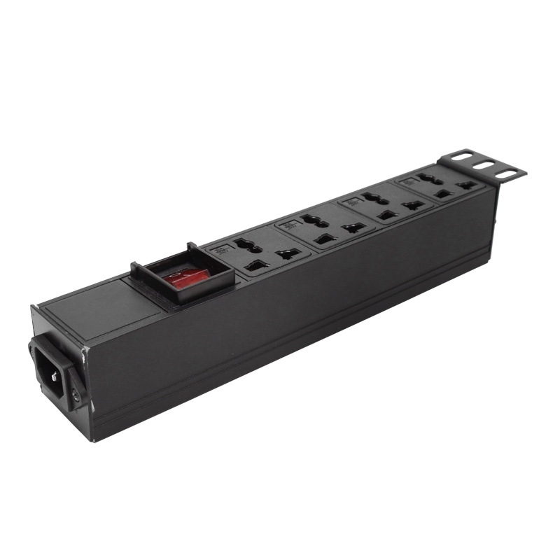 Cabinet power distribution unit 4-position multi-hole socket, C14 male ...