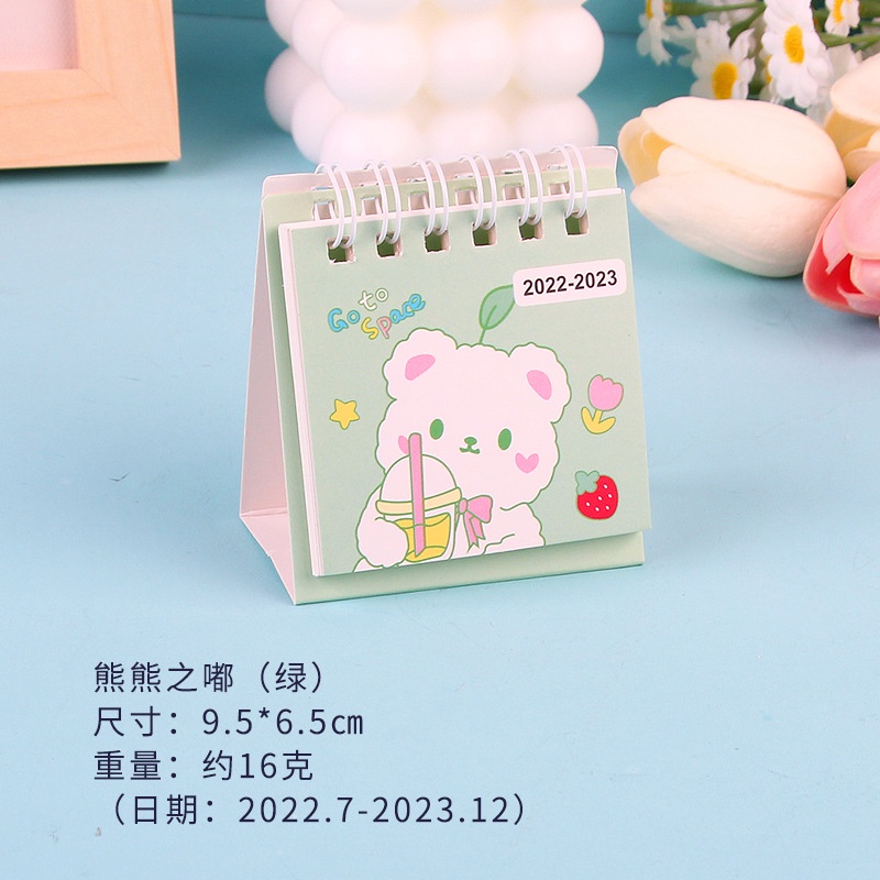 2023 Mini Coil Desk Calendar Cartoon Bunny Spaceman Daily Schedule ...