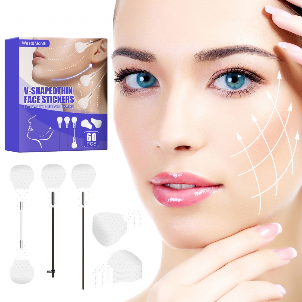 60PCS V-Shape Face Lift Tape Invisible Face Lifting Sticker V Shaped ...
