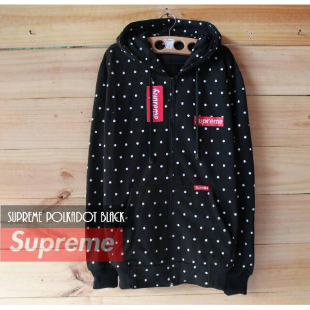 Unisex polkadot supreme Jacket polkadot hoodie ziper Jacket Men And Women Shopee Philippines