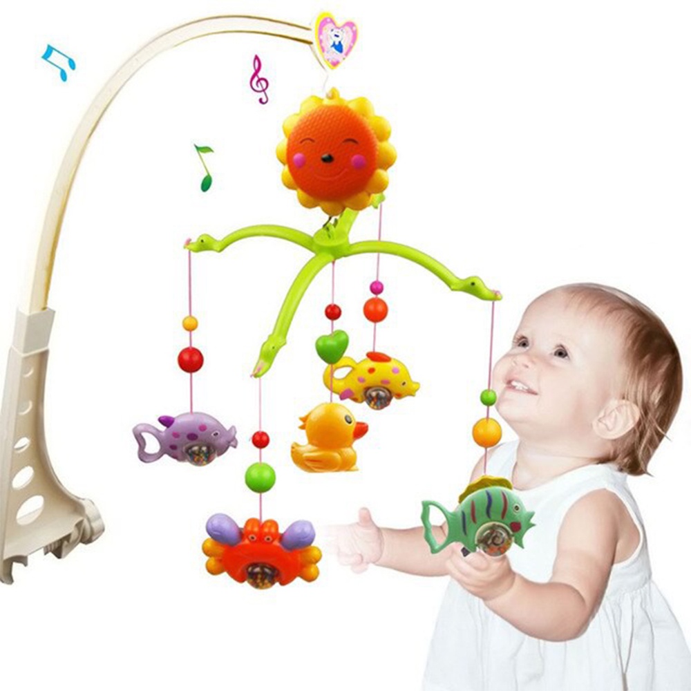 Baby Music Crib Sunflower Rattle Bed Bell Hanging Crib Mobiles Rattle ...