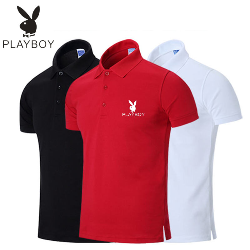 playboy Cotton polo Men s Casual Deer Embroidery Short Sleeve POLO T shirt Shopee Philippines