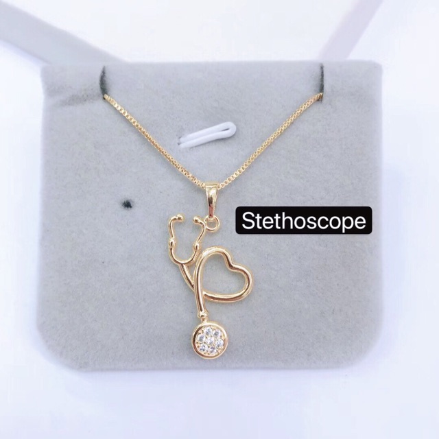 Gold deals stethoscope necklace