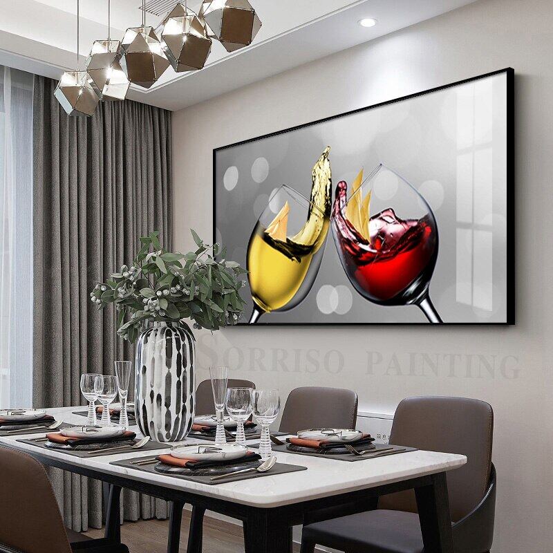 Modern Champagne Wine Glass Dining Room Canvas Painting Nordic Wall Art ...