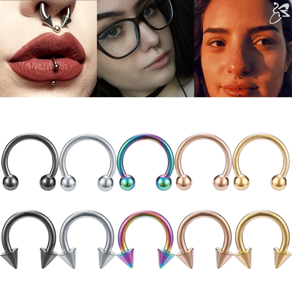 Spike Nose Piercings Helix Ear Cartilage Piercings Septum Rings Unisex ...