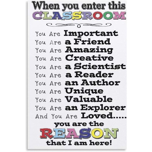 Inspirational Motivational Poster Classroom Rules School Teaching Learn ...