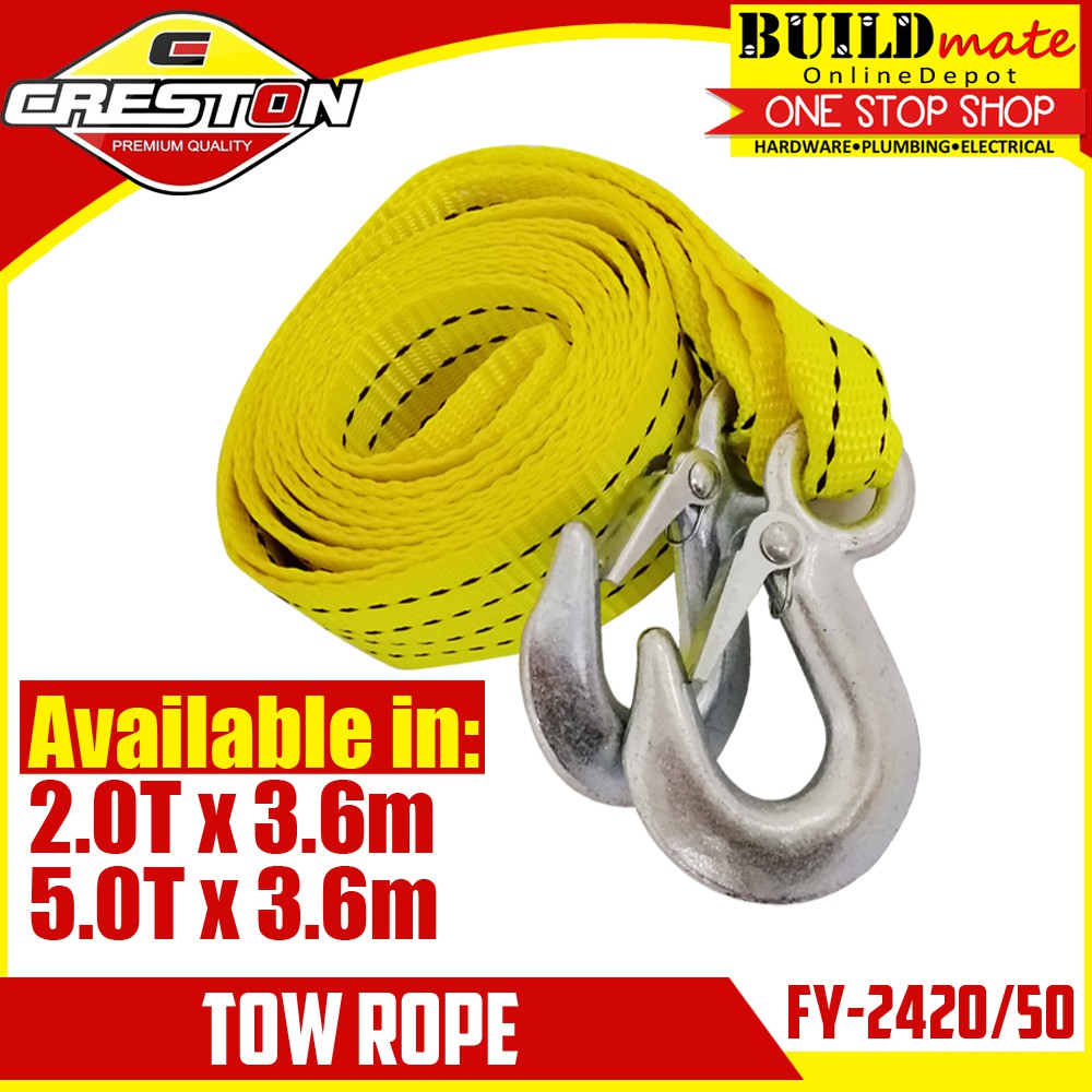 CRESTON Tow Rope 2T / 5T x 3.6m | Shopee Philippines