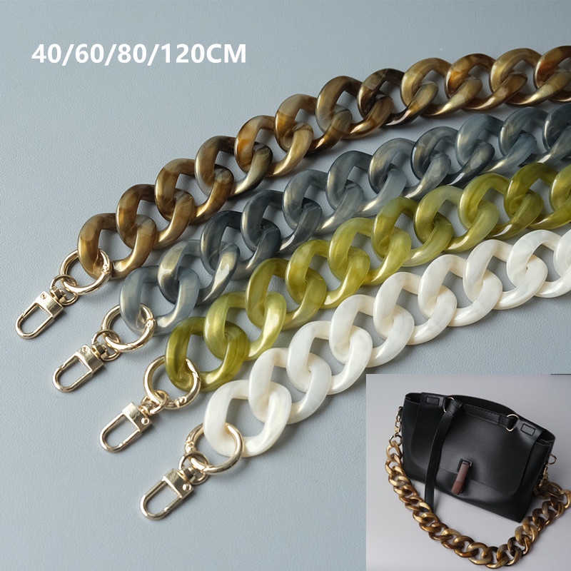 40-120CM Women's Bag Chain Packaging Chain Vintage Gold Pink Sequins ...