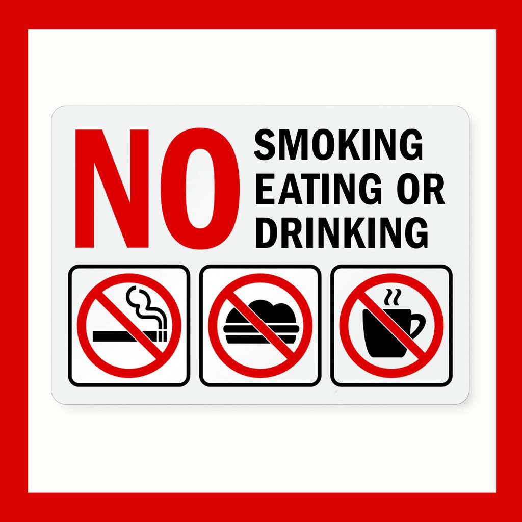 No Smoking Sign/Food and Drinks Not Allowed Sign Laminated/PVC/Sticker