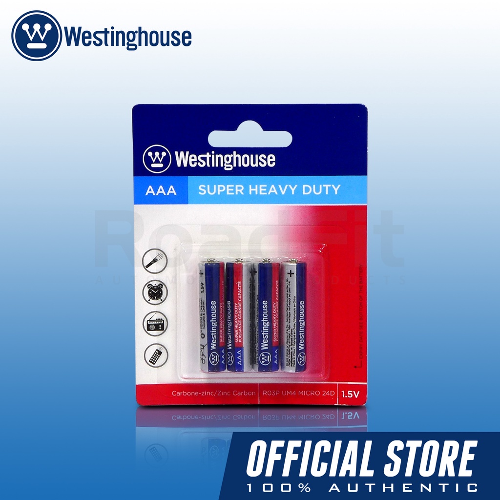 Westinghouse Super Heavy Duty Batteries 1.5V IEC R03, ANSI 24D, AAA ...