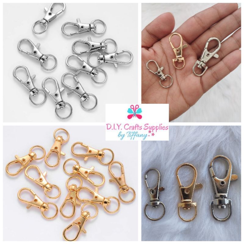 35PCS Swivel Lobster Clasps Swivel Lobster Keyrings Clasps Swivel Trigger  Snap Hooks Metal Key Ring Clips for Keychain Lanyard, Jewelry, DIY Crafts