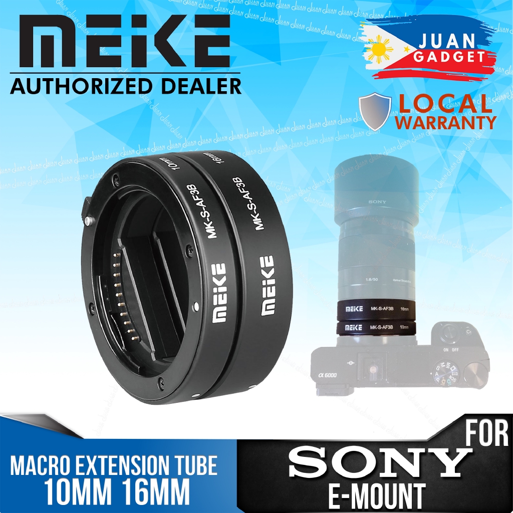 Meike Mk S Af3b Plastic Auto Focus Macro Extension Tube 10mm 16mm For Sony Mirrorless Shopee 