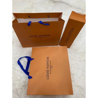 Auth Louis Vuitton 5pc Set Paper Bag Store Bag Present Wrapping